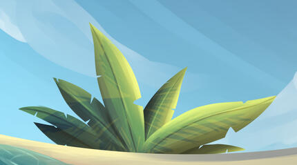 Tropical Island Plant Painting