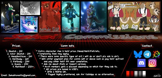Commission Price Sheet Commission Price Sheet